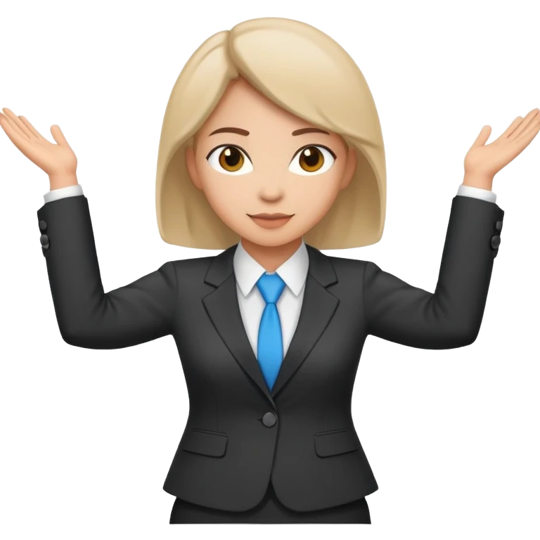 Female accountant spreading arms to the sides emoji