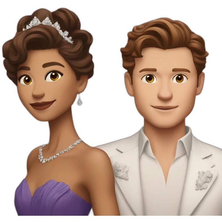 Zendaya with tom holland as a royal family emoji
