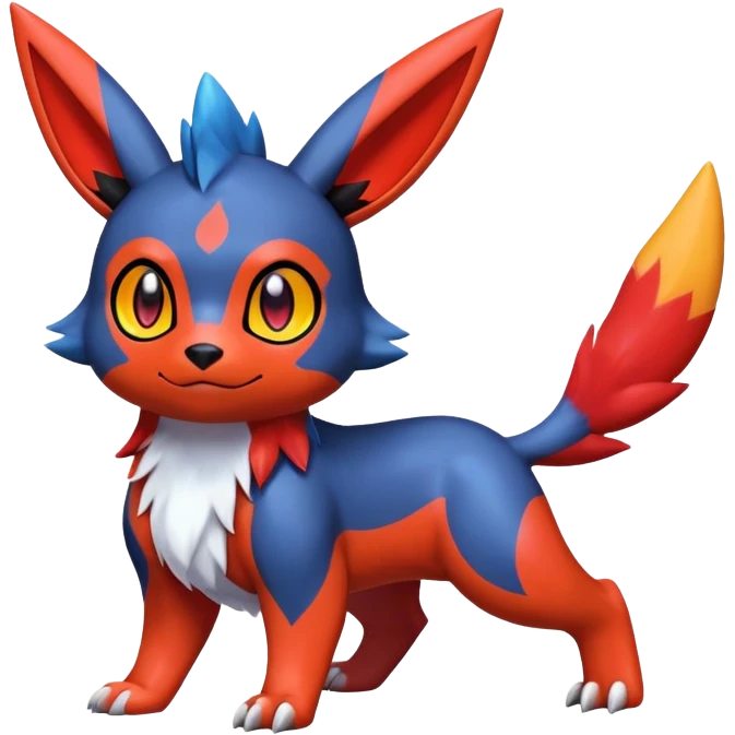Cute Shiny Guilmon-Quilava-Umbreon-Fakémon-hybrid-creature (full body)  emoji