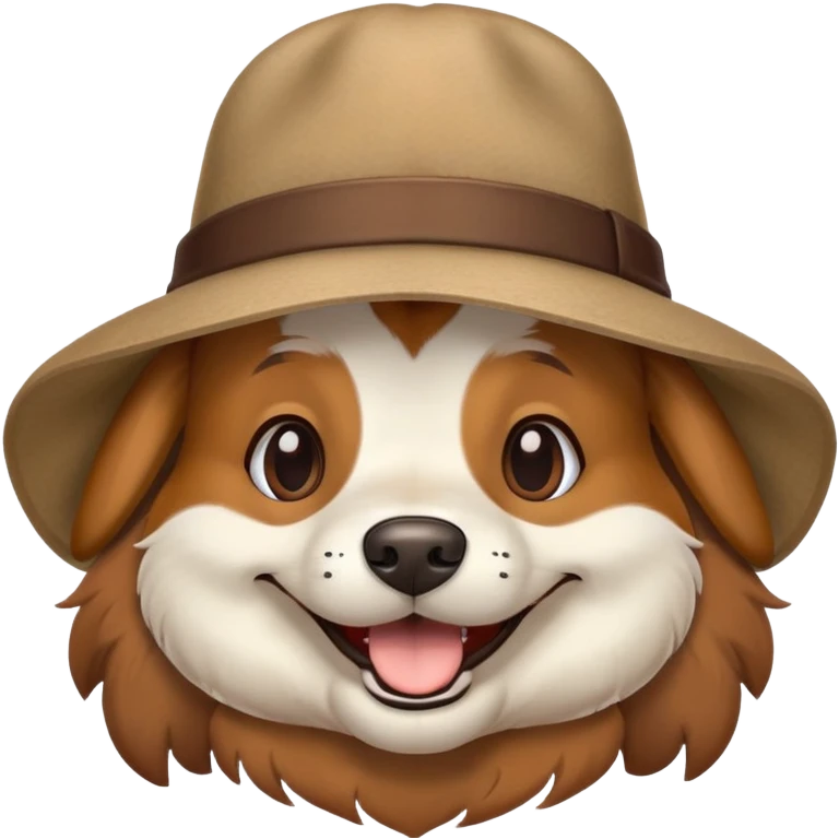Chien avec un chapeau emoji