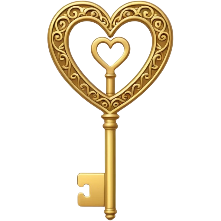 gold heart key emoji