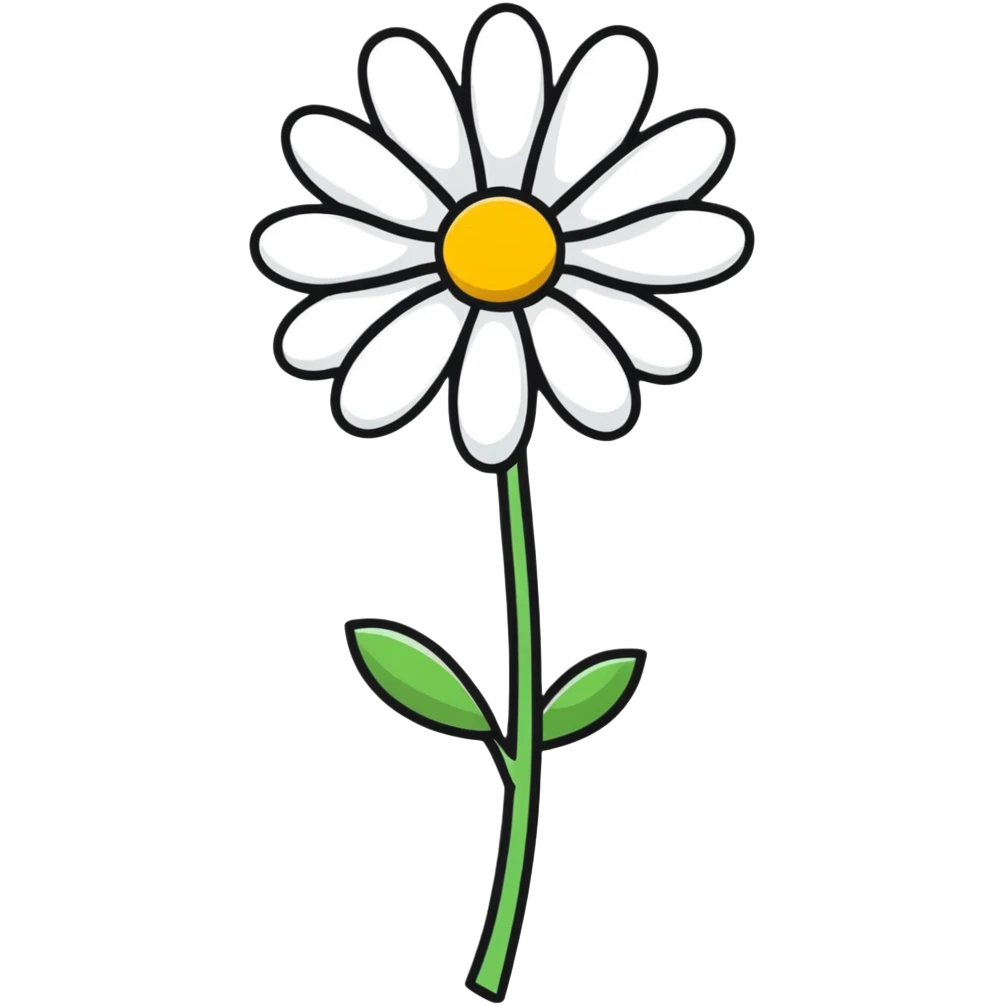 single daisy flower emoji