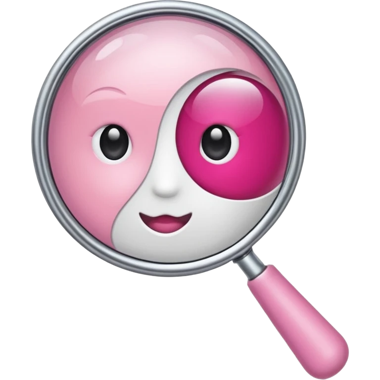 mix light pink dark pink and white girly internet with a magnifying glass emoji