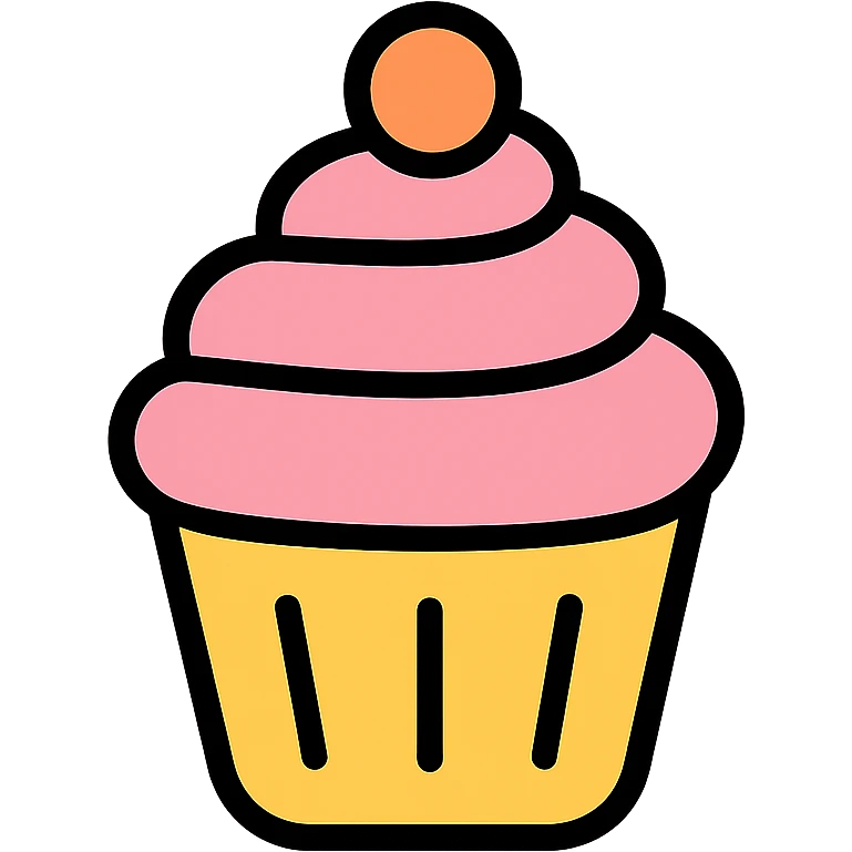 cupcake with pink icing emoji