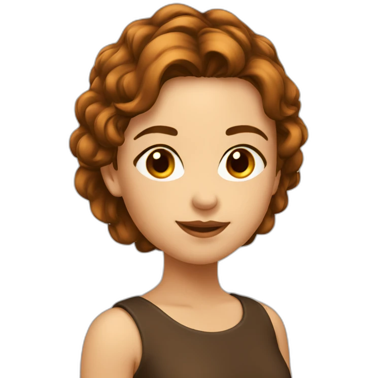 Fille cheveux court marron emoji
