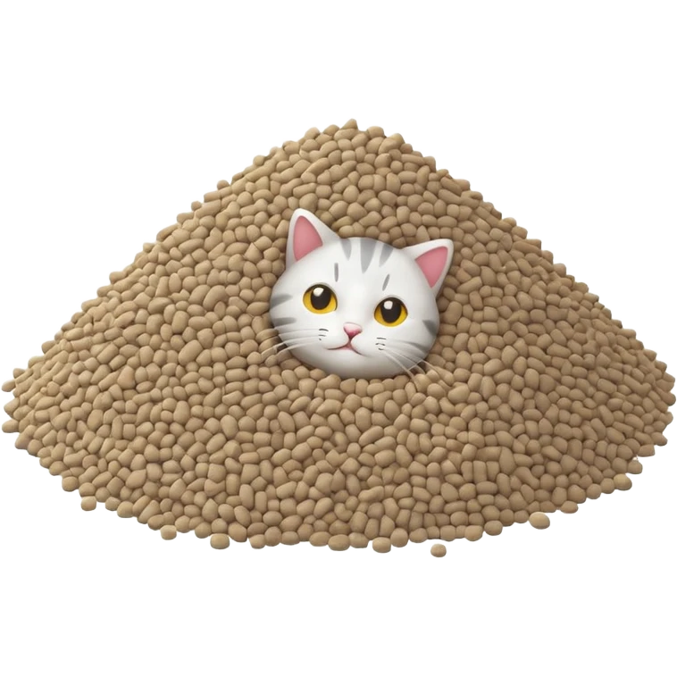 a pile of cat litter (white) emoji