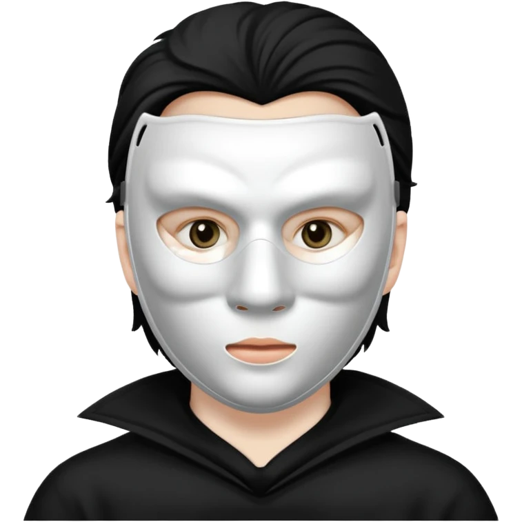 scream in black clothing with white mask emoji