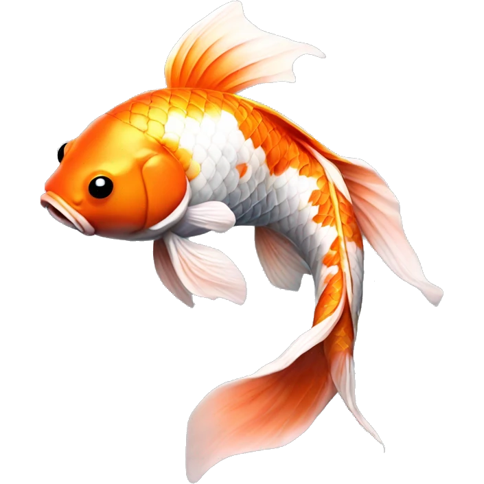 Tri colored realistic koi fish  emoji