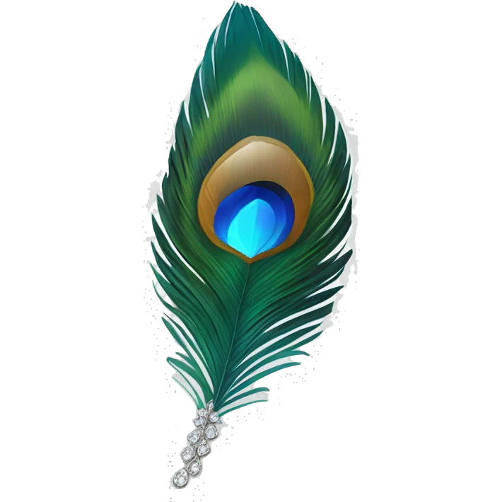 a peacock feather with a diamond inside emoji
