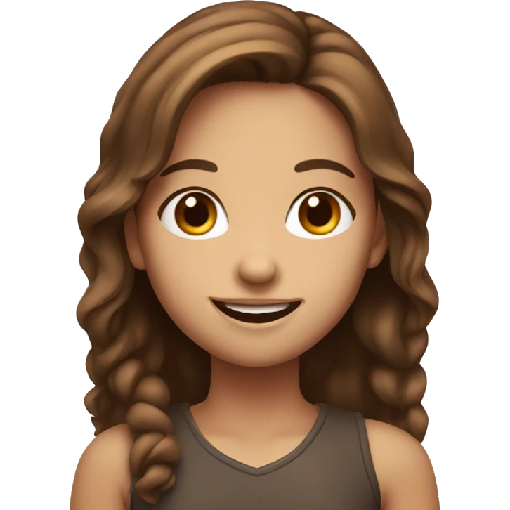smiling girl with brown hair emoji