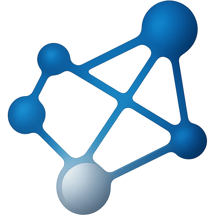digital network motif logo for ShyftLabs, sleek lines, blue and silver, no text emoji