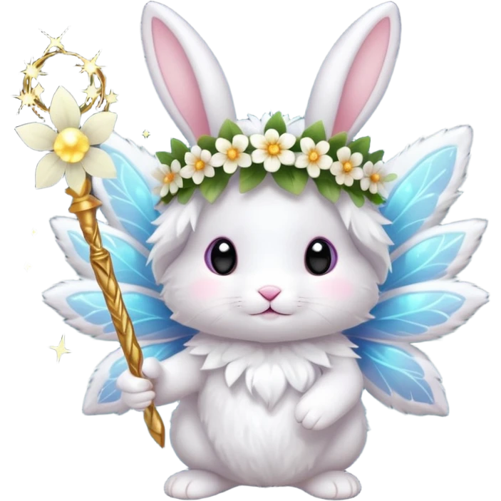 🐰🌷🪄 Magical fairy bunny emoji