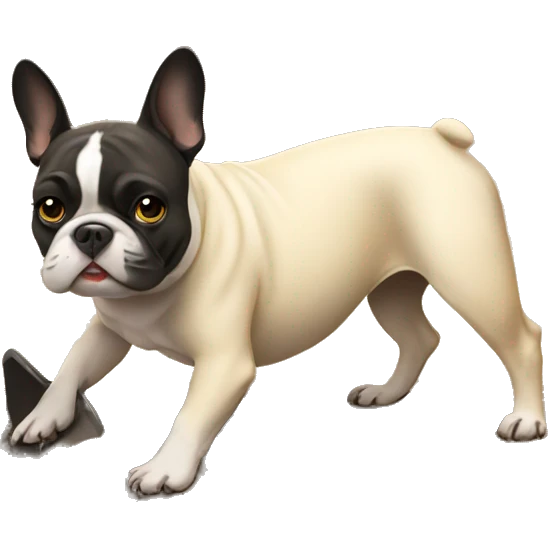 French bulldog digging hole emoji