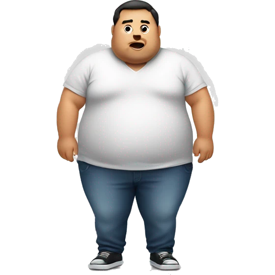 Fat man with shirt on Looking in the mirror  emoji
