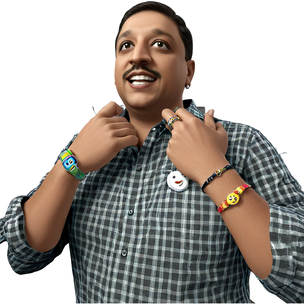 stylish boy with bracelet emoji