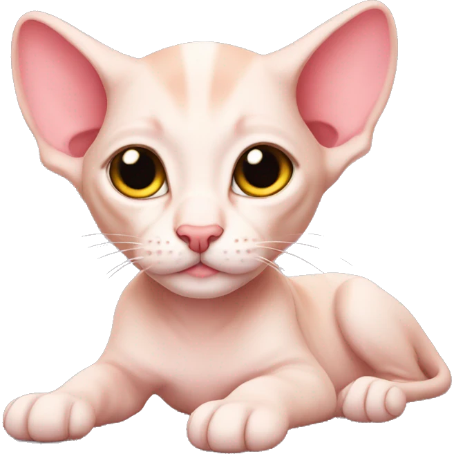 Pinksphinx kitten laying emoji