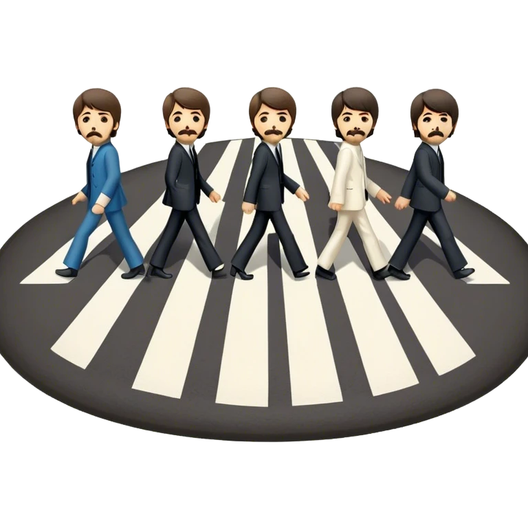 An emoji of beatles cross the famous road emoji