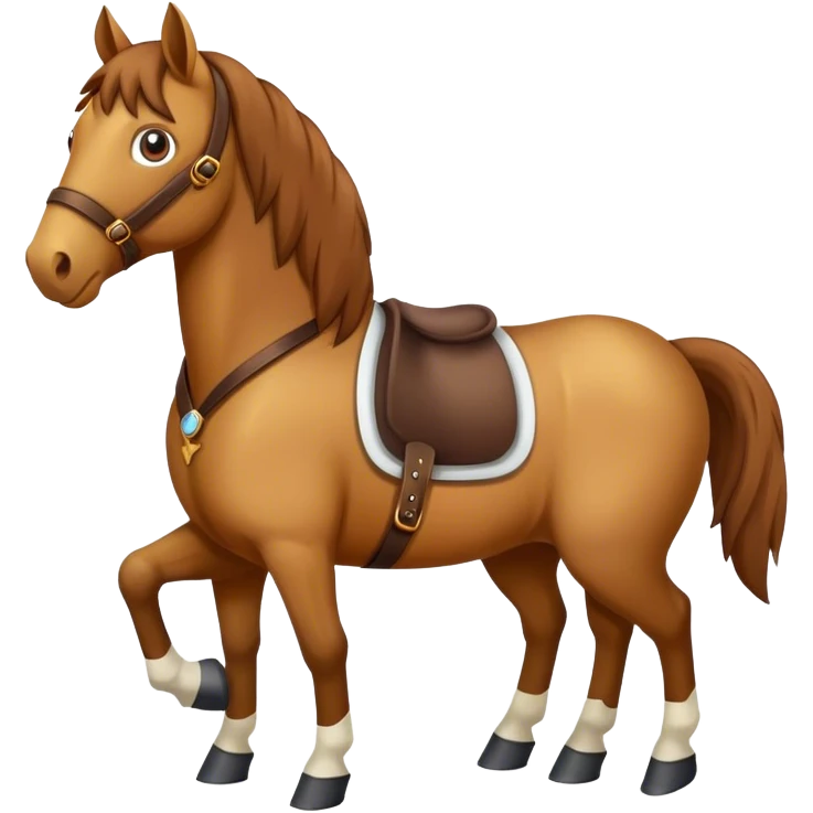 A horse with a  emoji