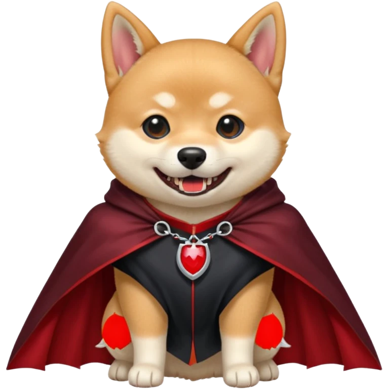 Shiba Vampire Dog in red collar cloak emoji