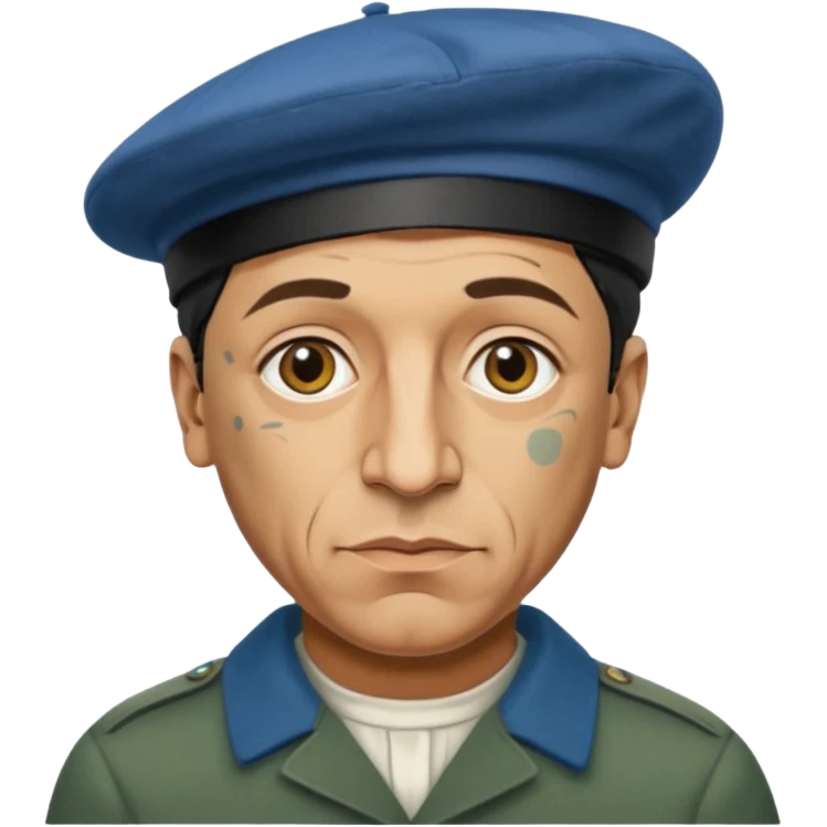 pablo picasso is painting on canvas emoji