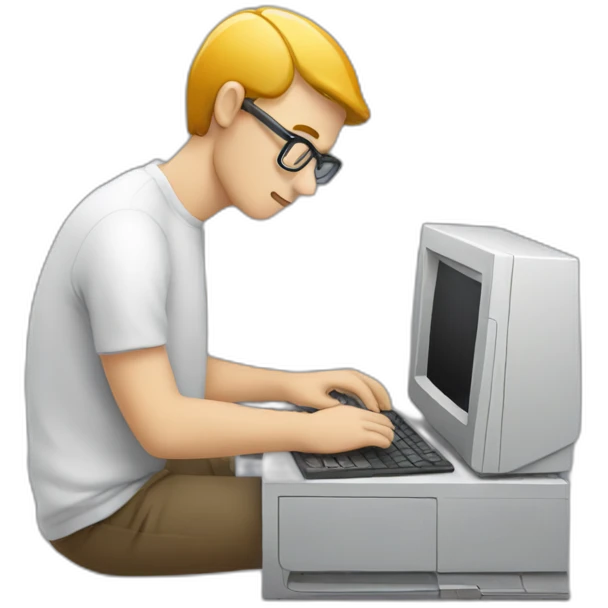 it supporter fixing a computer emoji
