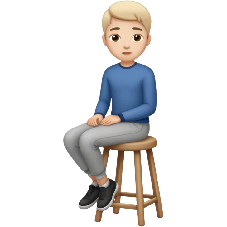 a person sitting on stool straight back emoji