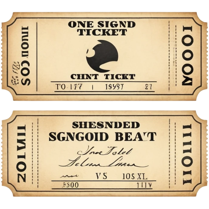 One Signed ticket  emoji