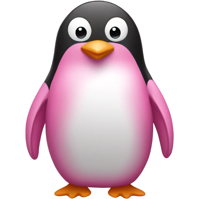 A pink penguin  emoji