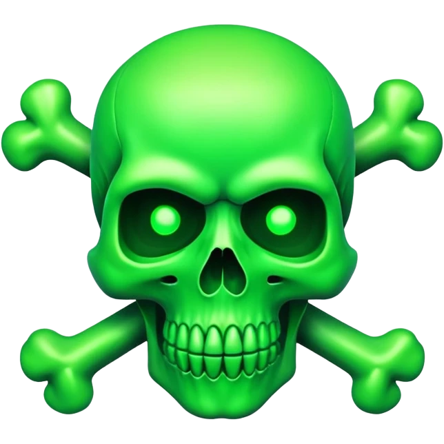 green skull and crossbones emoji