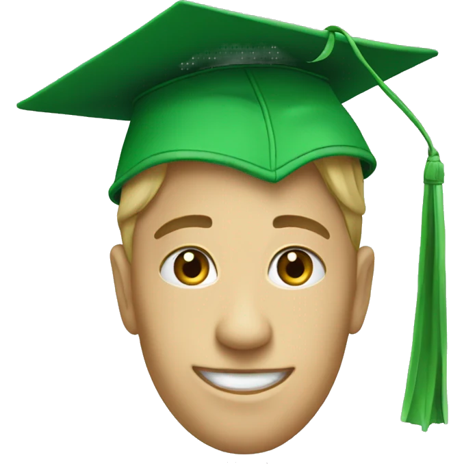 Green graduation cap emoji