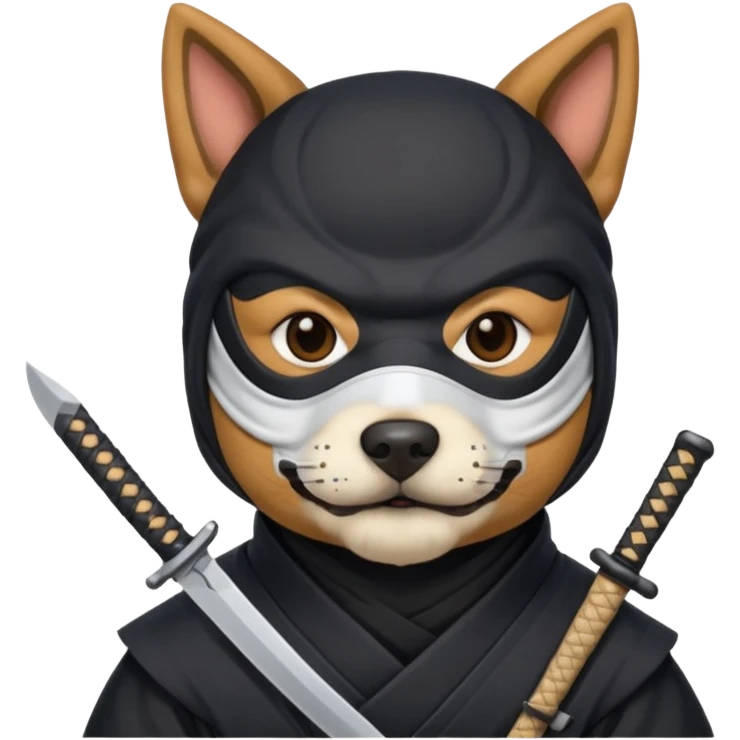 dog japan ancient ninja with small knife emoji