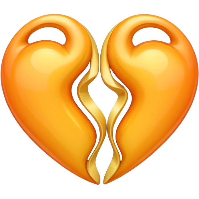 twi hearts in pastel organge and yellow emoji