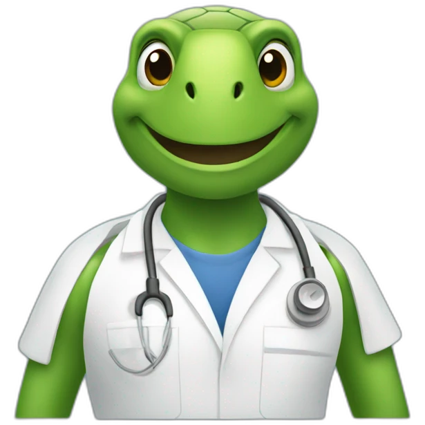 a physiotherapist turtle emoji