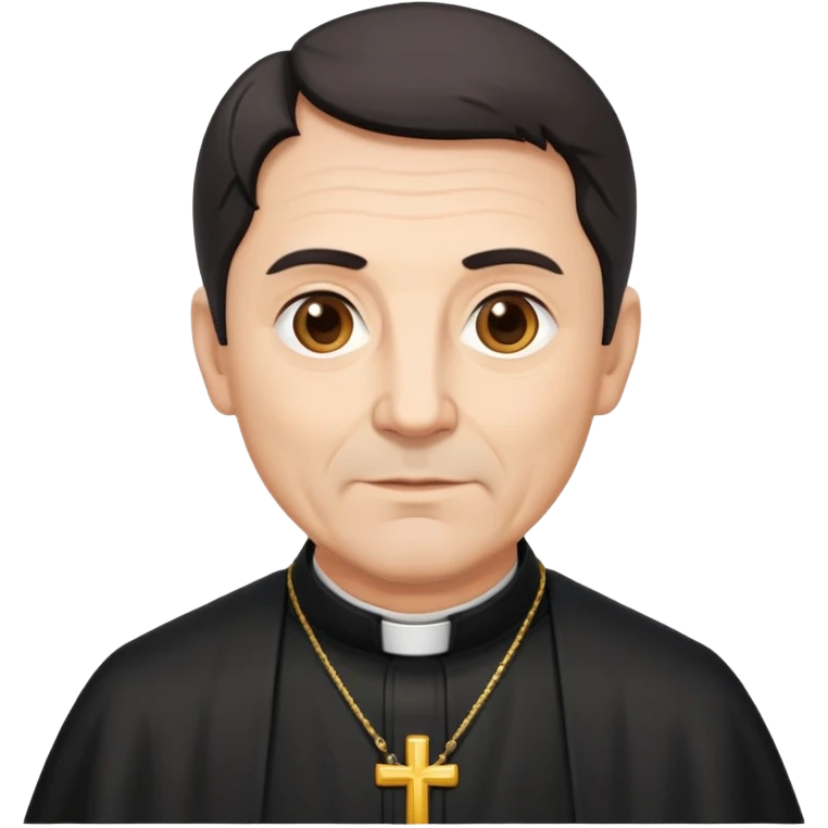 priest with dark hair, middle-aged man in his 50s emoji