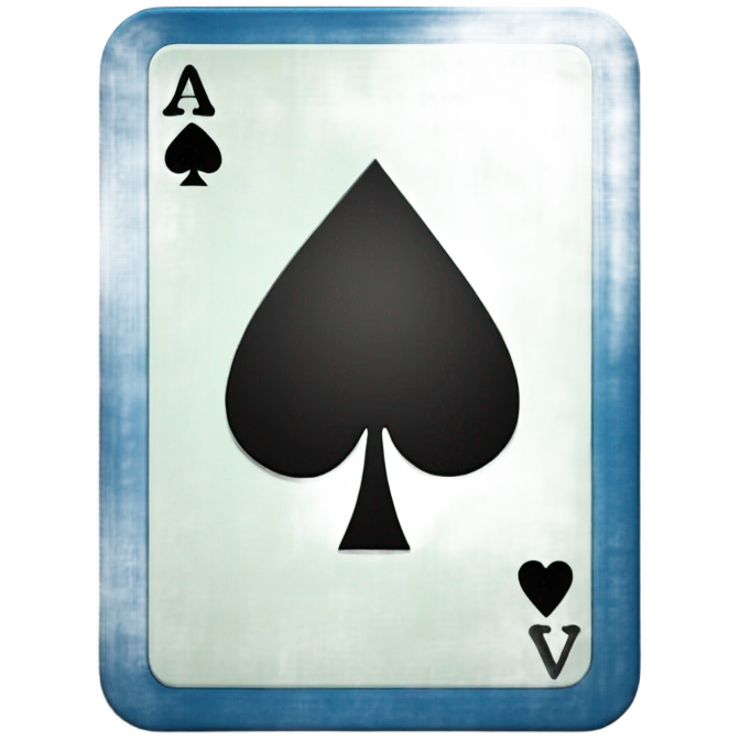 Ace of spades card in blue color emoji
