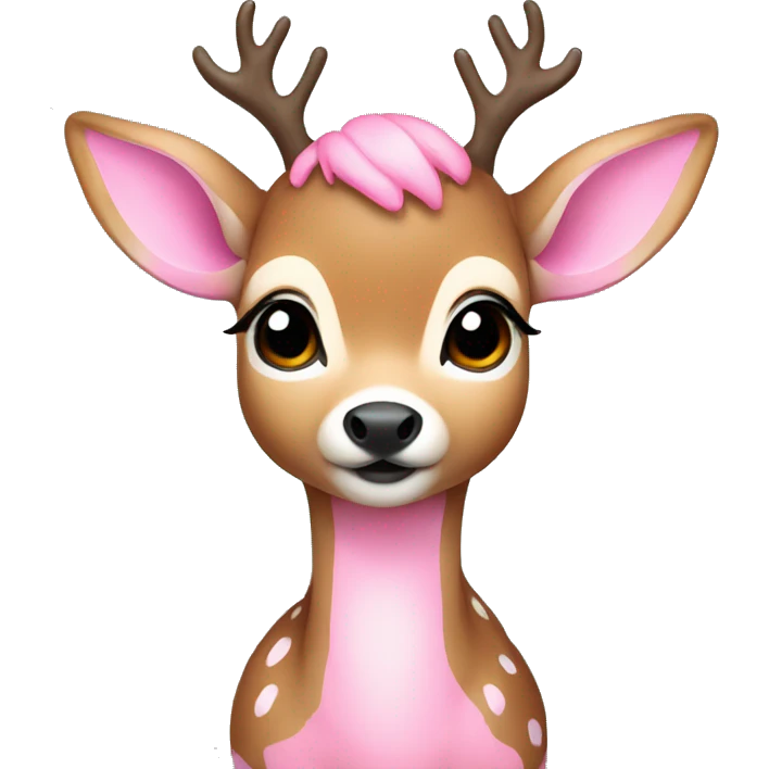 a baby deer wearing a pink boy emoji