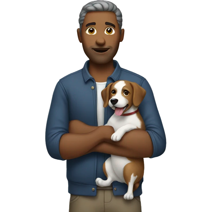 man holding dog emoji