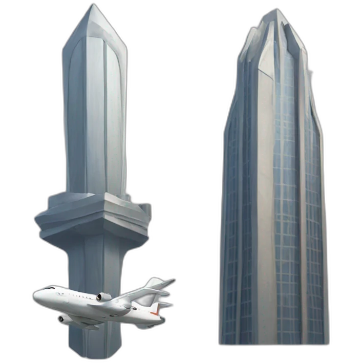 Two towers and two planes emoji