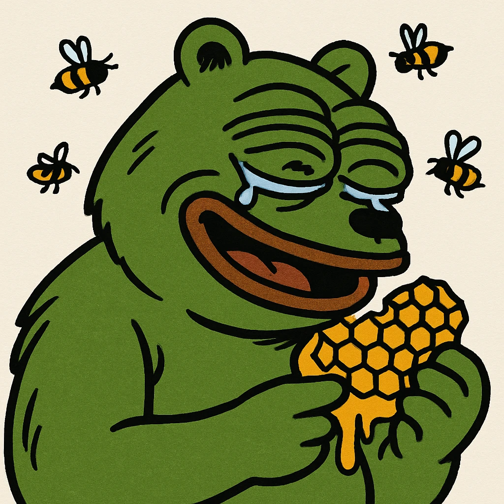 bear eating honeycomb with bees flying around emoji