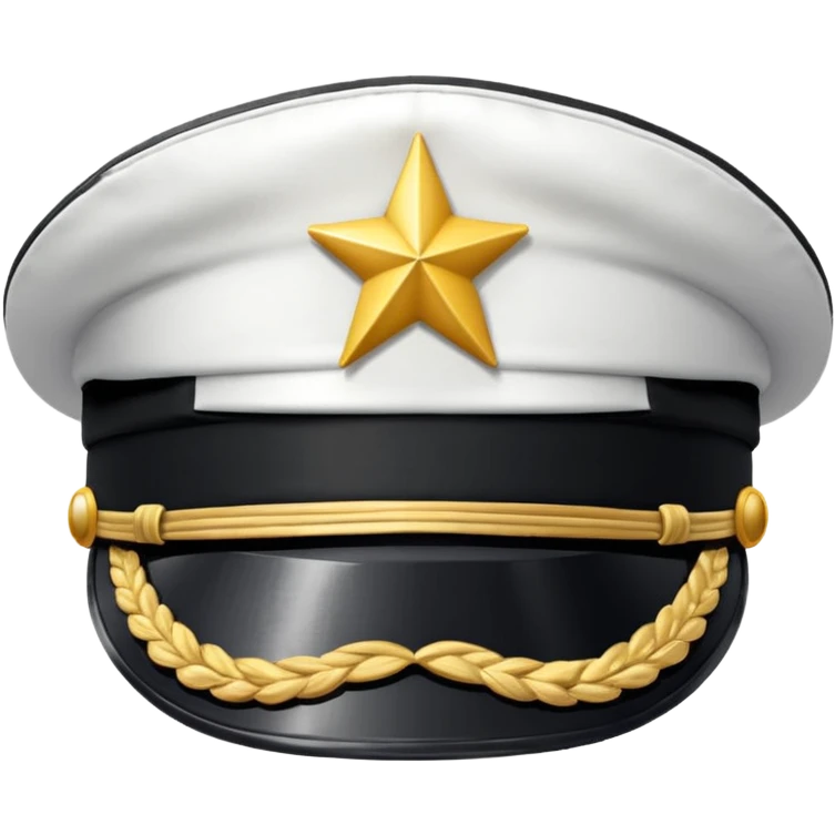 white captain hat closeup alone emoji