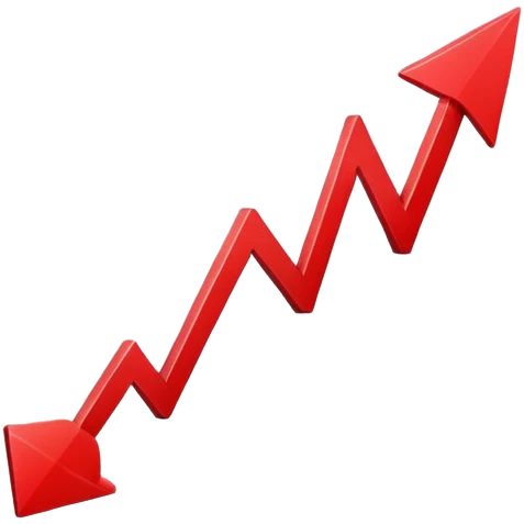 short red decreasing down graph arrow going down. emoji