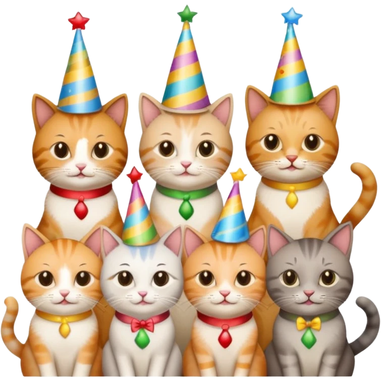 12 cats at a birthday party emoji