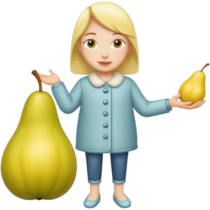 Butterbirne realistisch mit schlappen in der hand emoji