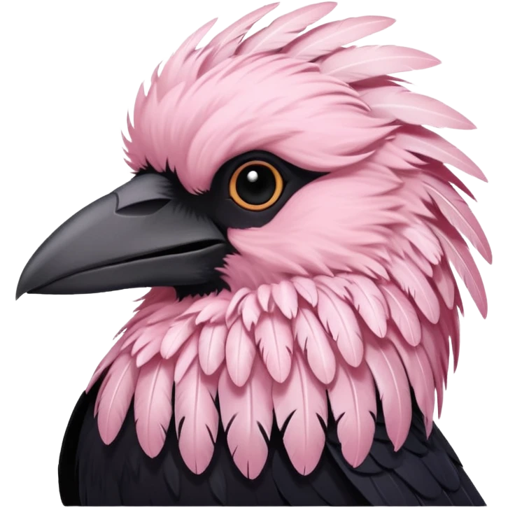 Pastel pink crow emoji
