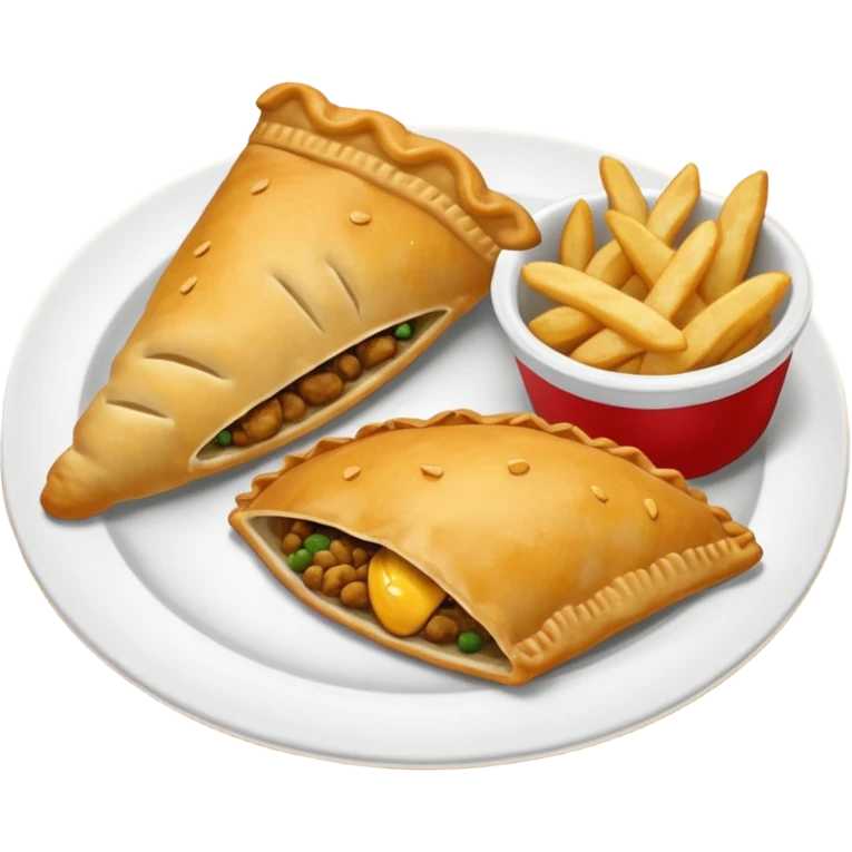 plato con milanesa y papas fritas emoji