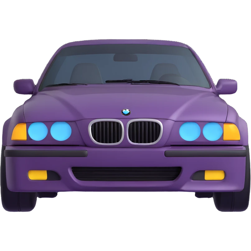BMW E36 car with a mustache emoji