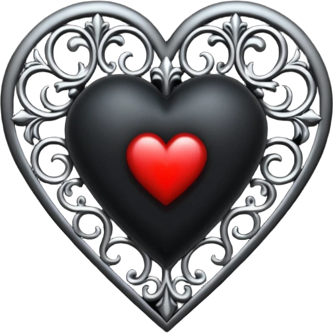 goth heart with a gothic heart cross emoji