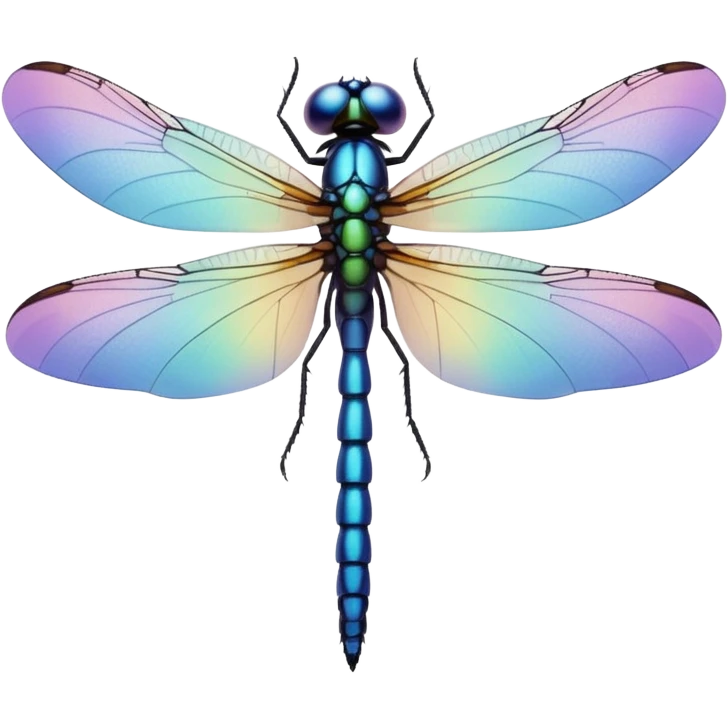 Peaceful Dragonfly change color  keep  black background  emoji