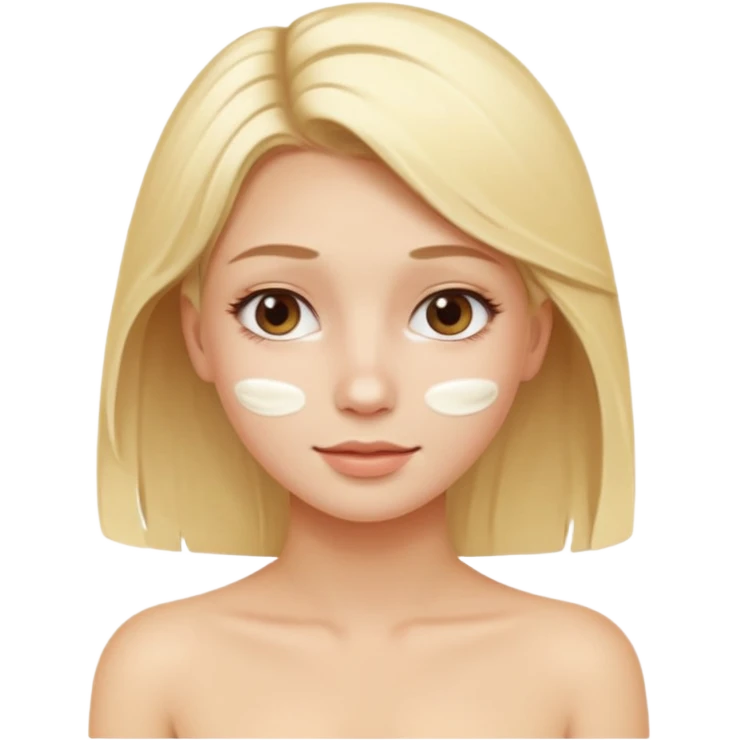 spa girl blonde hair cream on face emoji