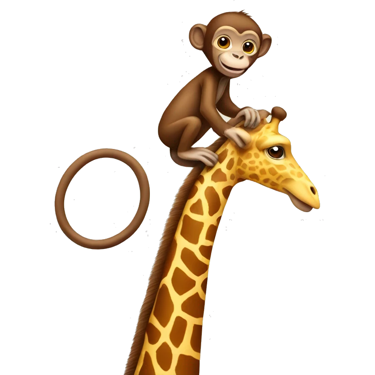 Monkey riding giraffe emoji